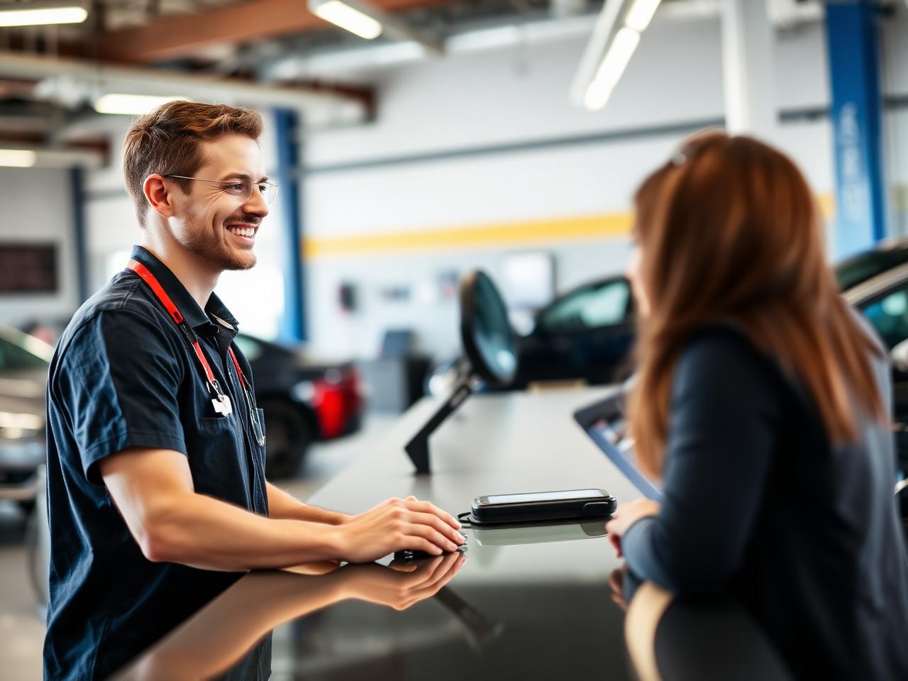 Northside Auto Service advisor greeting a customer